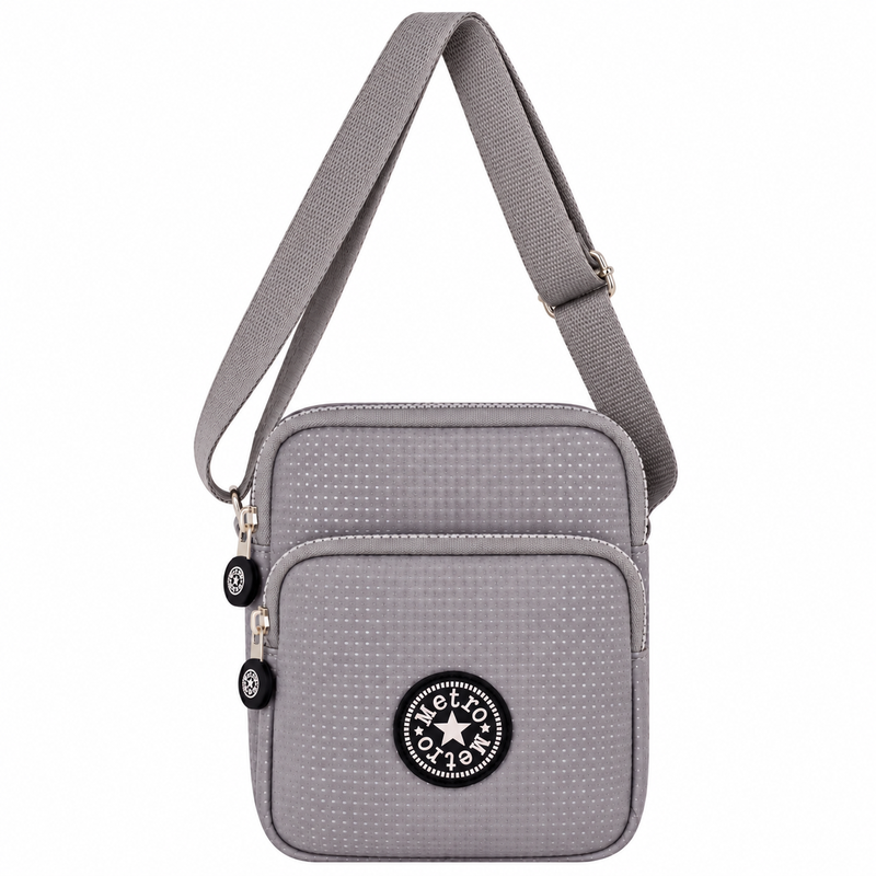 LL-222 Grey Round X-Body Bag With Adjustable Strap (New) (image for) LL-222 Grey Round X-Body Bag With Adjustable Strap (New)